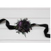 Gothic Wedding Boutonnieres & Wrist Corsages – Faux Flowers in Deep Purple, Black & Dark Green