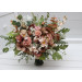 Dusty Rose, Olive, Beige & Brown Bridal Bouquet – Elegant Faux Blooms for Bride and Bridesmaids