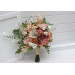 Dusty Rose, Olive, Beige & Brown Bridal Bouquet – Elegant Faux Blooms for Bride and Bridesmaids