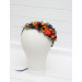 Burnt Orange, Rust & Navy Blue Flower Crown with Sunflowers – Faux Hair Wreath for Weddings and Flower Girls