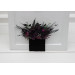 Black, Purple & Magenta Pocket Boutonniere – Bold Faux Square Flower Accessory