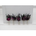 Set of 5 Black, Purple & Magenta Flower Hair Pins – Bold Wedding Hair Accessories & Bridesmaid Gifts