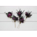 Set of 5 Black, Purple & Magenta Flower Hair Pins – Bold Wedding Hair Accessories & Bridesmaid Gifts