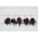 Set of 5 Black, Purple & Magenta Flower Hair Pins – Bold Wedding Hair Accessories & Bridesmaid Gifts