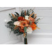 Wedding Bouquets in Burnt Orange, Ivory & Sage Green | Faux Bridal & Bridesmaid Bouquets