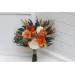 Wedding Bouquets in Burnt Orange, Ivory & Sage Green | Faux Bridal & Bridesmaid Bouquets