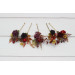 Set of 10 Burgundy, Orange & Purple Bobby Pins with Sunflowers – Wedding Hair Accessories & Bridesmaid Gifts