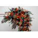 Flower Arch Arrangement in Teal, Rust, Burgundy & Gold | Faux Floral Archway for Wedding