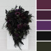 Cascading Bridal & Bridesmaid Bouquets – Gothic Faux Flowers in Deep Purple, Black & Dark Green