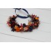 Orange burgundy navy blue  flower crown. Hair wreath. Flower girl crown. Wedding flowers. 0042