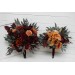 Wedding bouquets in rust burgundy cinnamon colors. Bridal bouquet. Cascading bouquet. Faux bouquet. Bridesmaid bouquet. 0044