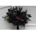 Cascading Bridal & Bridesmaid Bouquets – Gothic Faux Flowers in Deep Purple, Black & Dark Green