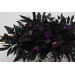 Gothic Flower Arch in Deep Purple, Black & Dark Green – Dramatic Faux Wedding Arbor Arrangement