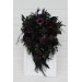 Cascading Bridal & Bridesmaid Bouquets – Gothic Faux Flowers in Deep Purple, Black & Dark Green