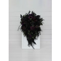 Cascading Bridal & Bridesmaid Bouquets – Gothic Faux Flowers in Deep Purple, Black & Dark Green