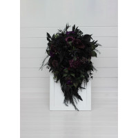 Moody Cascading Bouquets – Deep Purple, Black & Dark Green. 5411