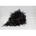 Cascading Bridal & Bridesmaid Bouquets – Gothic Faux Flowers in Deep Purple, Black & Dark Green