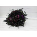 Cascading Bridal & Bridesmaid Bouquets – Gothic Faux Flowers in Deep Purple, Black & Dark Green
