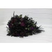 Cascading Bridal & Bridesmaid Bouquets – Gothic Faux Flowers in Deep Purple, Black & Dark Green