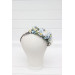 White & Sky Blue Flower Crown with Daisies – Delicate Faux Hair Wreath for Weddings and Flower Girls