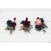 Burgundy, Navy Blue, Gold & Pink Wedding Boutonnieres and Wrist Corsages – Faux Floral Accessories