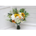 Sunflower Bridal & Bridesmaid Bouquets – White & Yellow Faux Blooms for Rustic Weddings