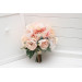 Classic Round Bridal Bouquet in Peach & Blush Pink – Elegant Faux Wedding Blooms