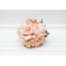 Classic Round Bridal Bouquet in Peach & Blush Pink – Elegant Faux Wedding Blooms