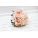 Classic Round Bridal Bouquet in Peach & Blush Pink – Elegant Faux Wedding Blooms