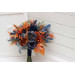 Wedding Bouquets in Navy Blue & Rust | Cascading Faux Bridal & Bridesmaid Bouquets