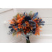 Wedding Bouquets in Navy Blue & Rust | Cascading Faux Bridal & Bridesmaid Bouquets