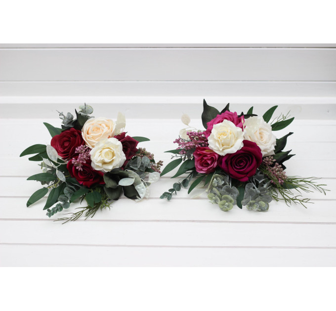 Simple Magenta & Ivory Mini Bouquets – DIY Faux Flowers for Wedding Table Decor