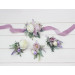 White, Lilac, Purple & Sage Green Wedding Boutonnieres and Wrist Corsages – Soft Faux Flower Accessories