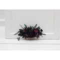 Black, Purple & Magenta Flower Comb – Gothic Faux Floral Hairpiece for Bride or Bridesmaid