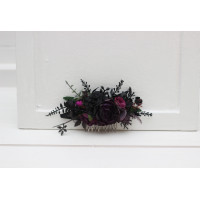 Flower comb in black, purple, and magenta color scheme. 5370