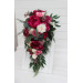 Cascading Bouquet in Berry Tones, Magenta & Ivory – Faux Wedding Flowers for Bride or Bridesmaids