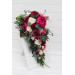Cascading Bouquet in Berry Tones, Magenta & Ivory – Faux Wedding Flowers for Bride or Bridesmaids