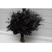 Gothic Wedding Bouquet in Black & Purple – Dark Faux Flowers for Halloween Brides