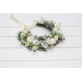 Sage Green & Ivory Flower Crown – Romantic Faux Floral Wreath for Flower Girl or Bride