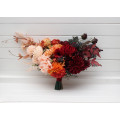 Ombre Wedding Bouquets in Burgundy, Red, Peach & Orange | Faux Bridal & Bridesmaid Bouquets