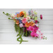 Bright Summer Bridal Bouquet – Faux Orchids & Amaranth Wedding Flowers