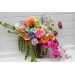 Bright Summer Bridal Bouquet – Faux Orchids & Amaranth Wedding Flowers