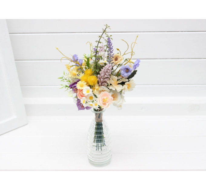 Colorful Wildflower Mini Bouquet – Faux Daisy Posy for Spring & Summer Wedding Decor