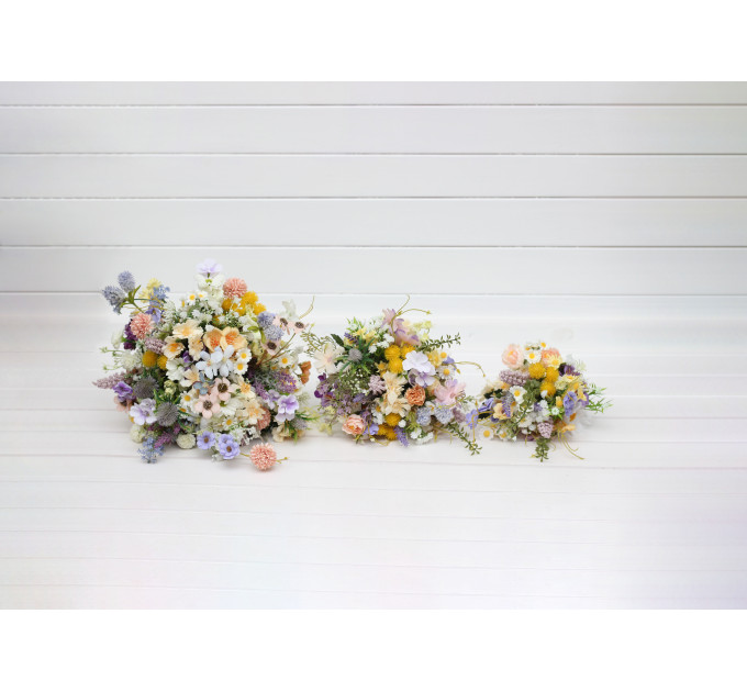 Colorful Wildflower Bridal Bouquet – Faux Daisy Posy in Spring & Summer Tones