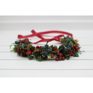 Faux berry crown for rustic, woodland, or autumn weddings. Flower girl crown. 5050