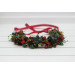 Berry Wedding Crown – Faux Wild Berry Headpiece with Red Ribbon for Rustic Brides