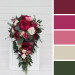 Cascading Bouquet in Berry Tones, Magenta & Ivory – Faux Wedding Flowers for Bride or Bridesmaids