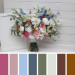 Wildflower Bridal & Bridesmaid Bouquets – Faux Blooms in White, Dusty Blue & Pink