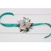 Pastel Pocket Boutonniere & Wrist Corsage – Faux Wedding Flowers in Turquoise, Lilac, Blush & White