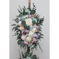Pastel Floral Arch Arrangement – Faux Arbor Flowers in Turquoise, Lilac, Blush Pink & White